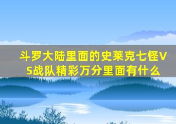 斗罗大陆里面的史莱克七怪V S战队精彩万分里面有什么